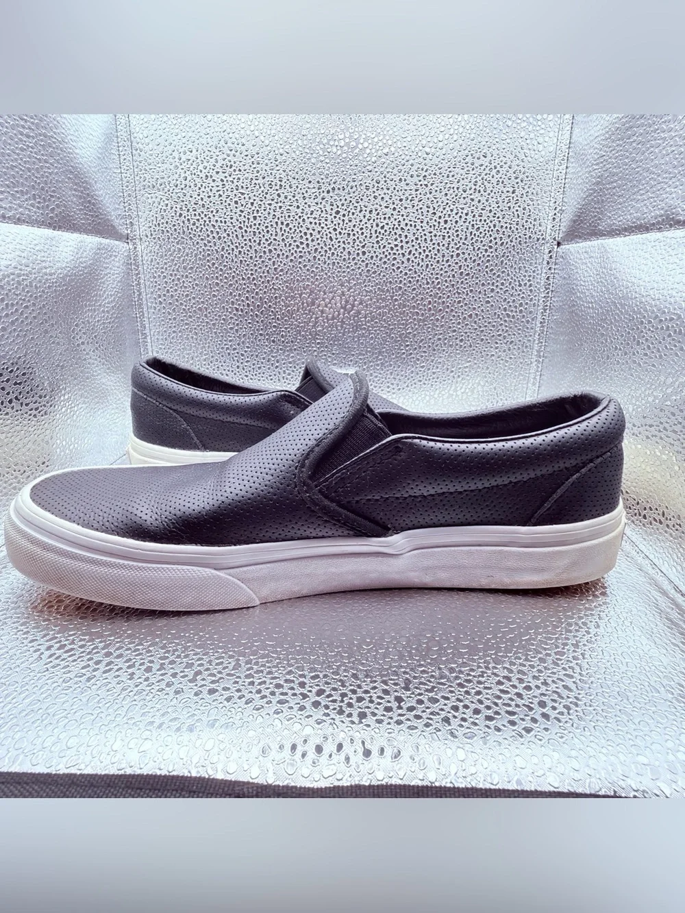 Vans Men's Slip-On Perforated Black and White Casual Shoes